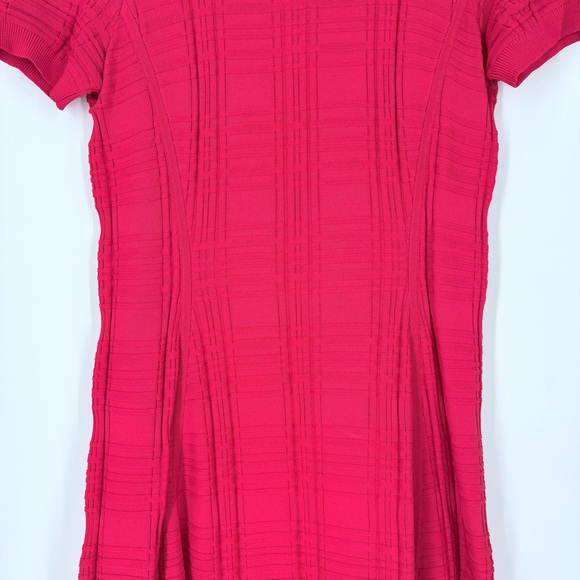 Kate Spade New York Red Knit Textured Fit & Flare Midi Dress - Picture 3 of 11